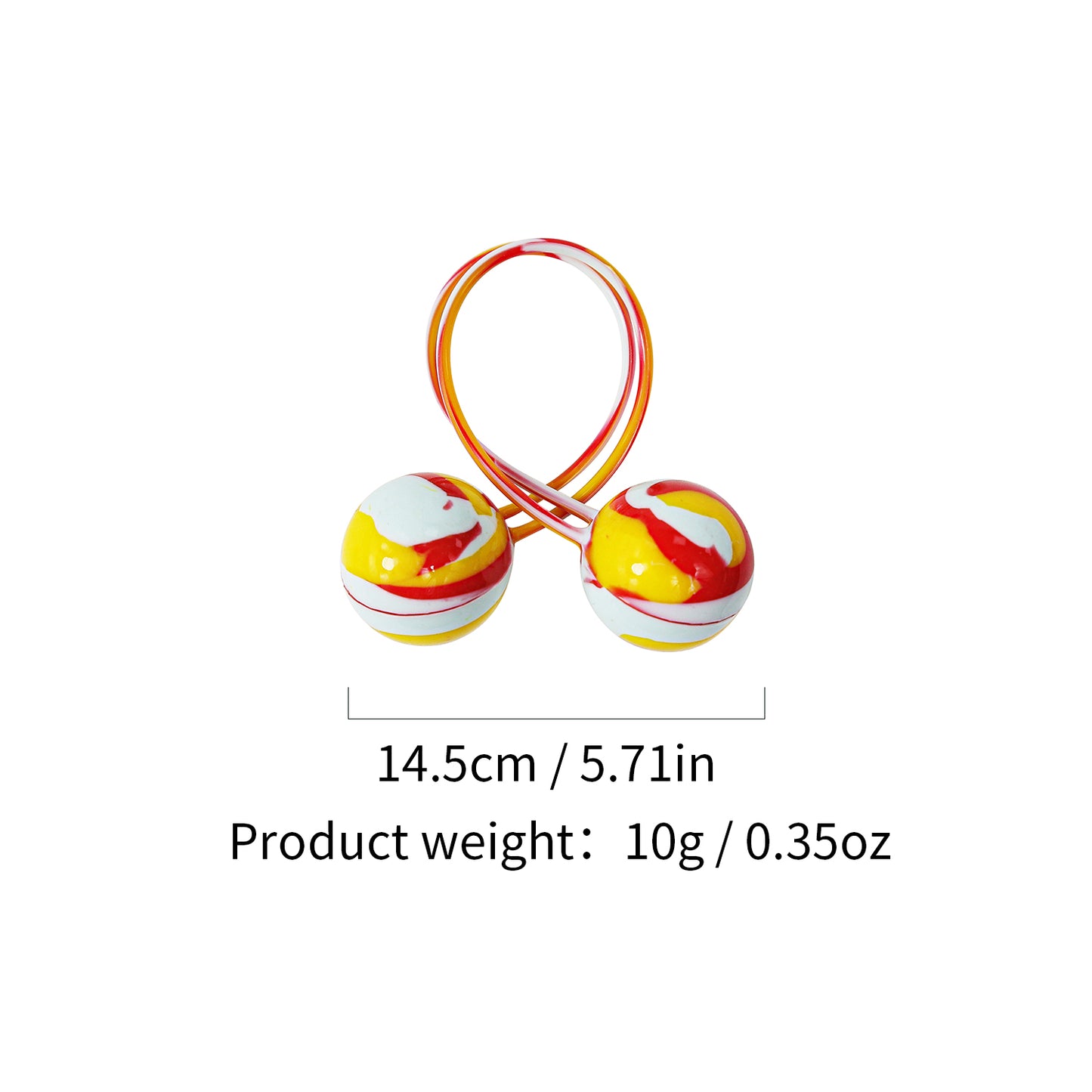 4 Pack All-Silicone Hair Ties for Women, No Damage Ouchless 100% Silicone Elastic Hair Bands with Double Spheres, Dopamine Marbled & Confetti Mix Ponytail Holders, Heavy Duty Ultra-Stretch Hair Ribbons