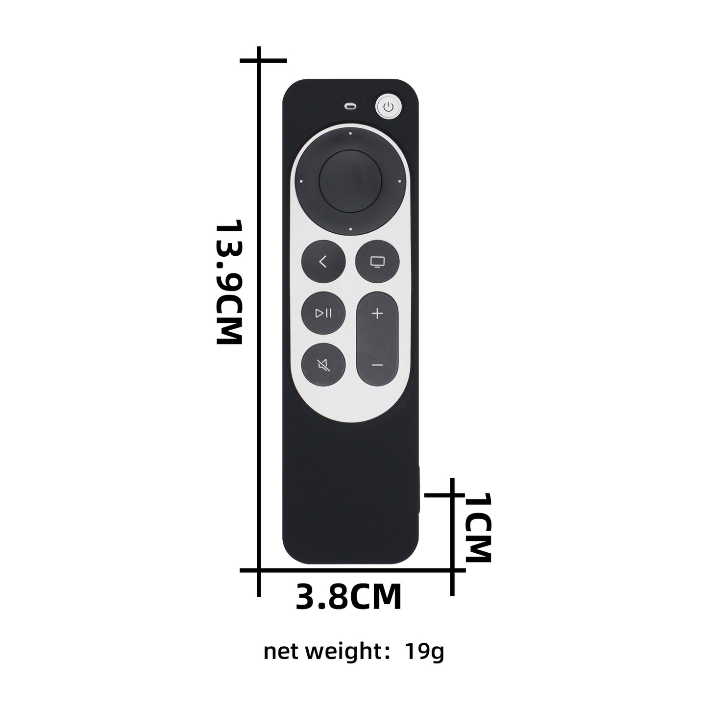 ZEVGOV Silicone Case for 2022 Apple TV 4K Siri (Wi-Fi Ethernet) Remote Cover, Silicone Protective TV Box Case, Remote-Control Sleeve, Foldable of protective sleeve shell. (Black)