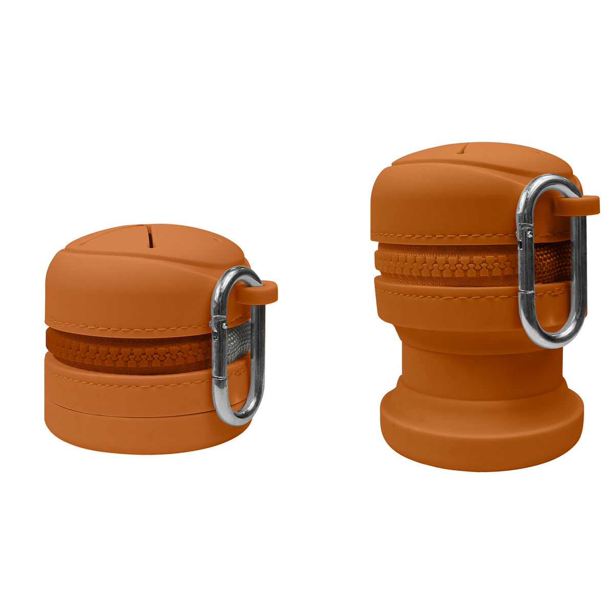 Foldable Silicone Outdoor Waste Pouch with Carabiner Clip, Portable Fishing Line Scrap and Small Trash Holder for Fishing, Hiking, Camping and Travel