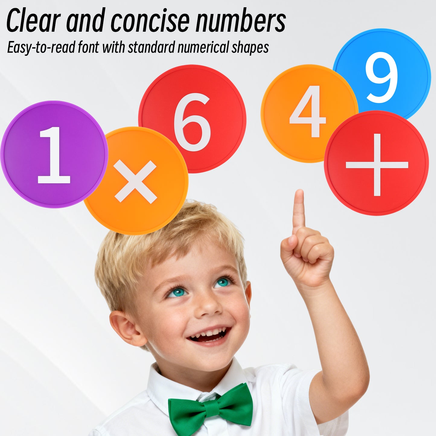15 Pcs Silicone Number Circles (4 Inch) – Colorful Math Manipulative with Numbers 0-9 & Math Symbols – BPA Free Soft Sensory Learning Toy for Preschool, Kindergarten, Classroom (Includes Storage Bag)