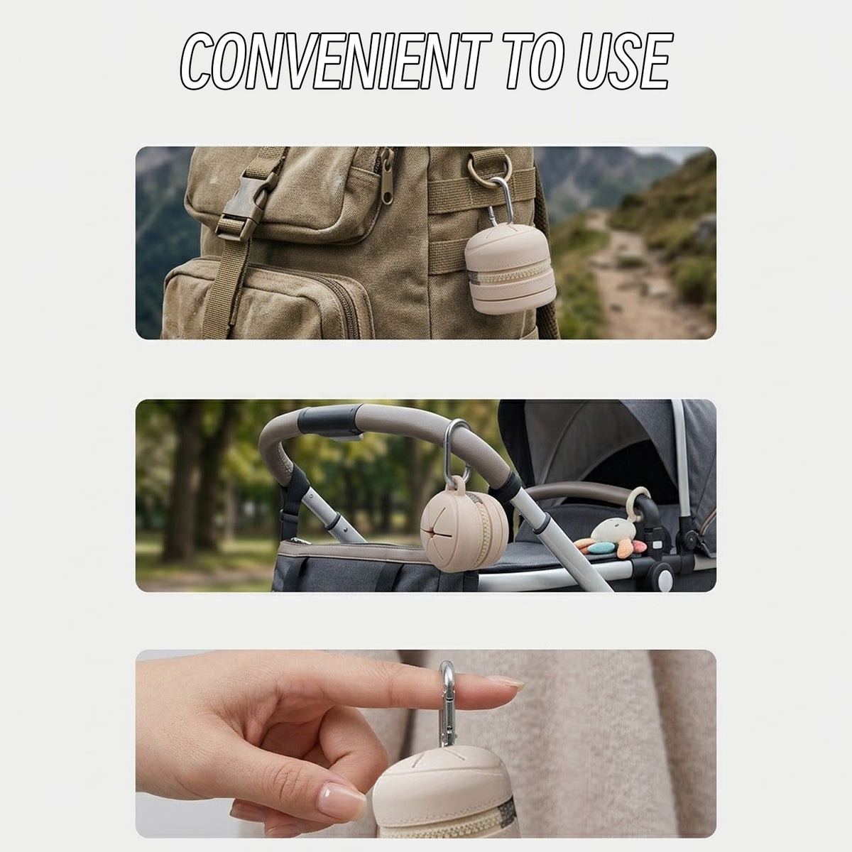 Foldable Silicone Outdoor Waste Pouch with Carabiner Clip, Portable Fishing Line Scrap and Small Trash Holder for Fishing, Hiking, Camping and Travel