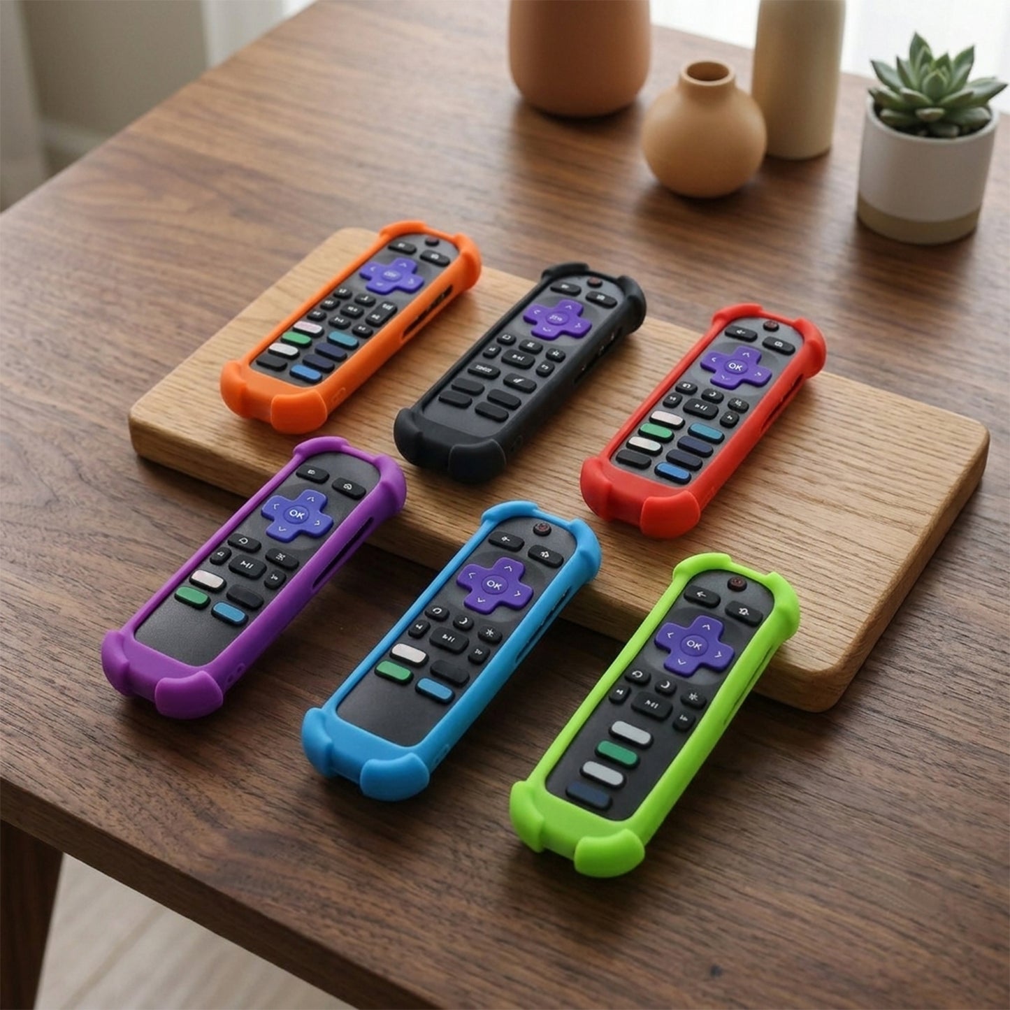 Silicone Cover Case Compatible with Roku Remote Control, Shockproof Corner Airbag Protective Case, Anti-Slip Soft Silicone Cover with Lanyard [Glow in the Dark Options Available]