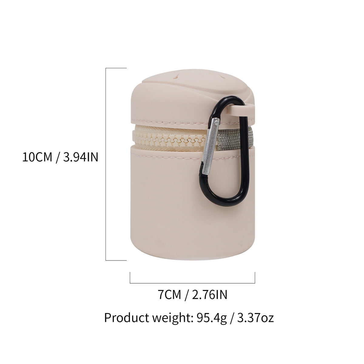 Silicone Outdoor Waste Pouch with Carabiner Clip, Portable Fishing Line Scrap and Small Trash Holder for Fishing, Hiking, Camping and Outdoor Activities